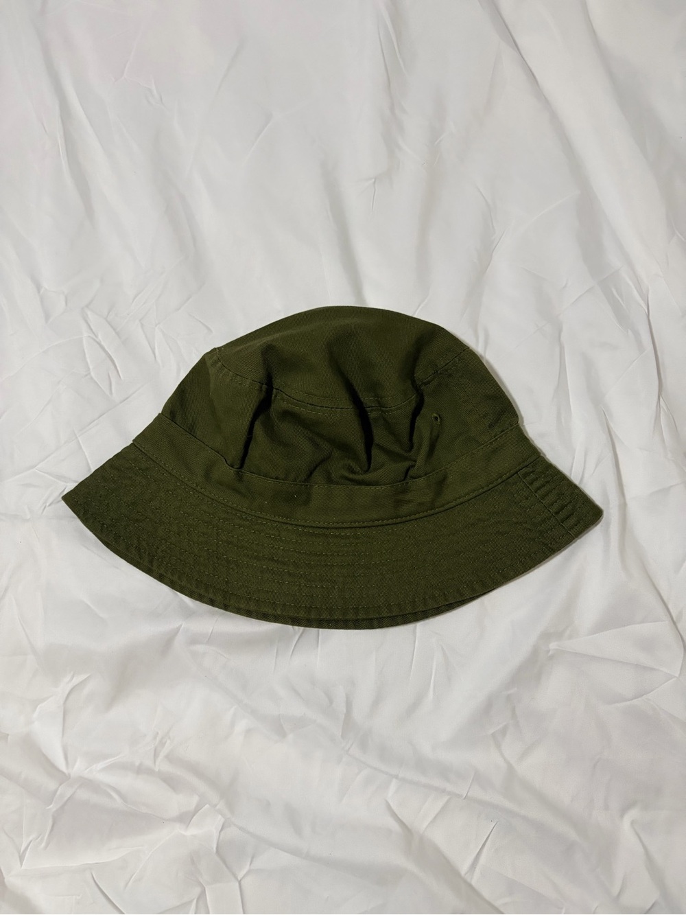 Olive Green Cotton Bucket Hat - Casual Outdoor Style